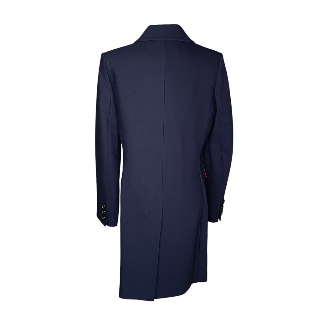 TRINA TURK Overcoat Double Breasted Wool Blend Navy Size 12 - Picture 6 of 14